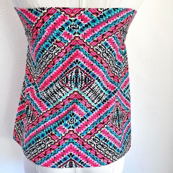 Catalina Tankini Swimsuit Tops Size Medium Multiprint Pink  Aqua Blue White and - Picture 5 of 11